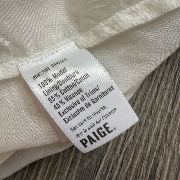 Paige Denim Brylen Blouse Crisp White Eyelet Embroidery Square Neck Medium - Picture 7 of 12